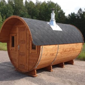 Sauna da Esterno in Legno – Modello a Botte da 3 Metri con Riscaldatore