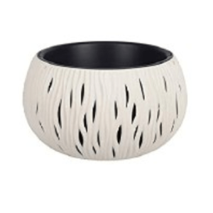 Vaso Sandy Bianco con Inserto – Ø29 x h19 cm – Eleganza Moderna per Interni ed Esterni