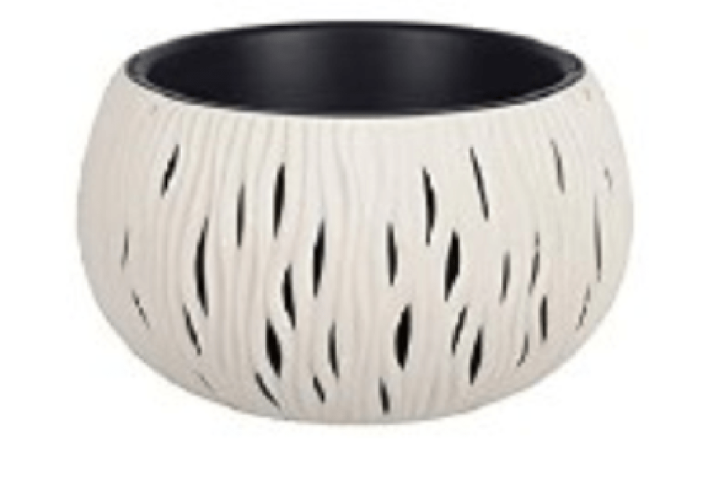 Vaso Sandy Bianco con Inserto – Ø29 x h19 cm – Eleganza Moderna per Interni ed Esterni