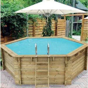 Piscina Esagonale in Legno – Ø360 cm, con Filtrazione -LOSA