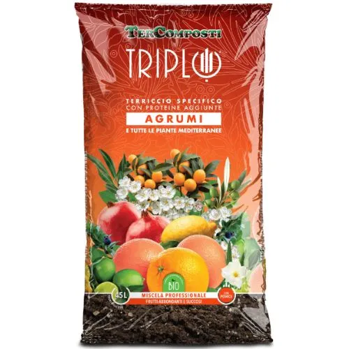 TerComposti Terriccio Triplo per Agrumi – Specifico per Limoni, Aranci, Mandarini