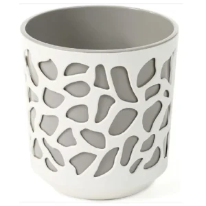 Vaso Duet Crema-Tortora in Plastica – Design Bicolore per Interni ed Esterni