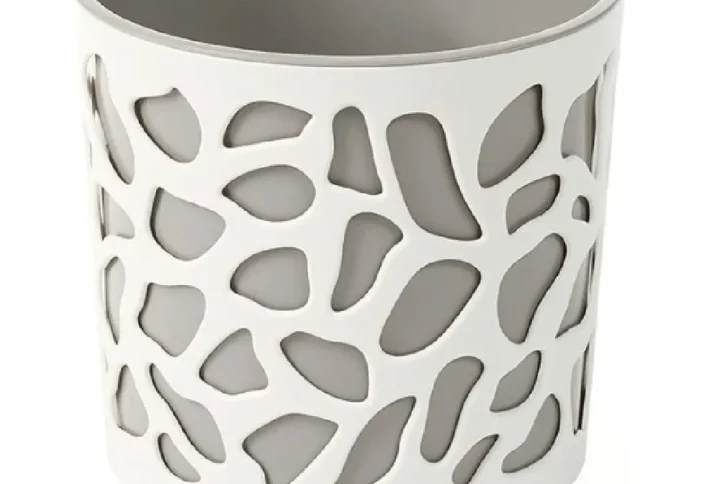 Vaso Duet Crema-Tortora in Plastica – Design Bicolore per Interni ed Esterni