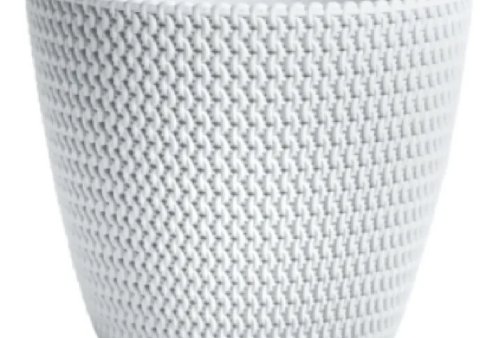 Vaso Splofy Bianco in Plastica – Design Intrecciato per Interni ed Esterni