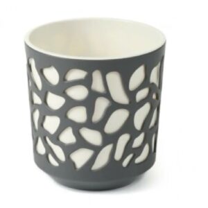 Vaso Duet Antracite-Crema Ø 29 × h 31.6 – Plastica Resistente per Interni ed Esterni