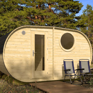 Sauna ovale Hanko a 2 ambienti 400 × 235 cm