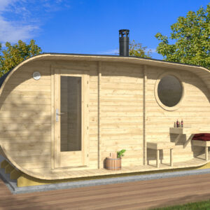 Sauna ovale Lohja a 3 ambienti 500 × 235 cm