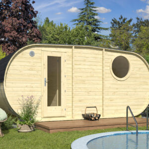 Sauna ovale Loviisa a 3 ambienti 500 × 235 cm