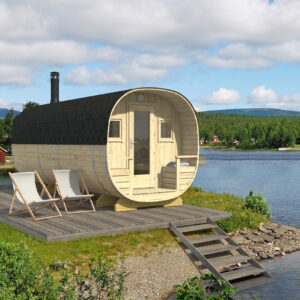 Sauna Botte RUKA Ø 240 × 565 cm con Stufa a Legna
