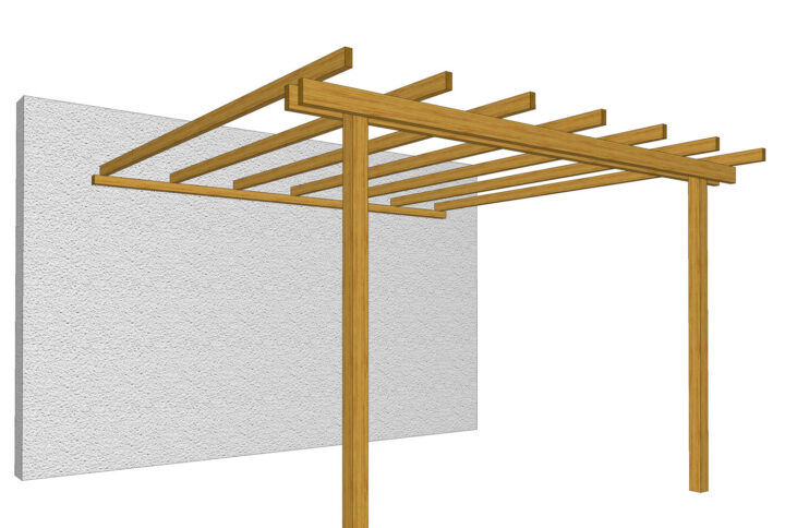 Pergola Addossata 300×240 cm in Pino Massello