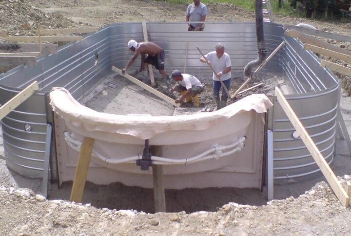 piscina struttura acciaio nervato