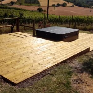 spa con solarium in legno