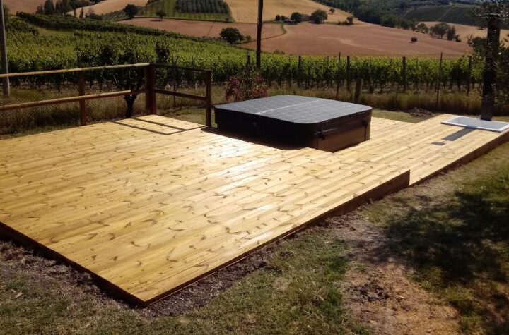 spa con solarium in legno