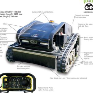 Marina Raptor 800 Tagliaerba Radiocomandato Professionale per Pendenze e Aree Difficili